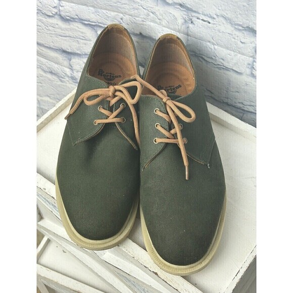 Dr. Martens Mens Shoes Sz 10M Army Green Torriano Waxy Canvas Oxford Lace Up Rck - Picture 4 of 12